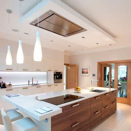 Bizarrely the price of an island extractor is much higher than the equivalent wall hood. westin ceiling hoods | Kitchen ceiling design, Kitchen ...