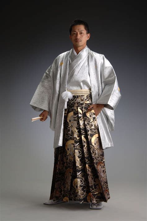 Gold And Silver Robe Silver Haori And Kimono Set Kimono