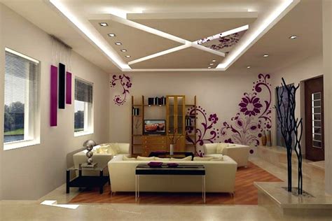 It is largely kept in white to match with the white ceiling or in case of a painted one, to contrast it. Ceiling design in living room - amazing, suspended ...
