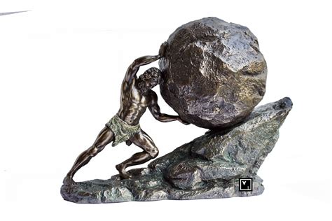 Sisyphus Statuesisyphus Who Pushes The Eternal Boulder Etsy