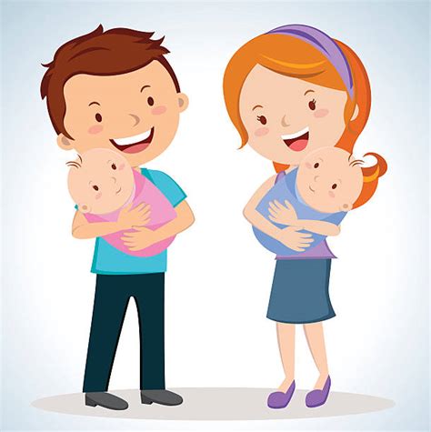 Dad And Twin Babies Illustrations Royalty Free Vector Graphics And Clip