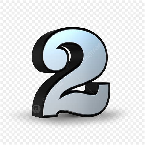 Number Two Clipart Transparent Png Hd 3d Metallic Number Two Font