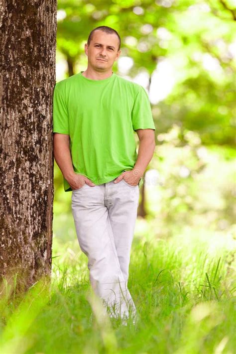 Young Man In The Forest Stock Photo Image Of Lifestyle 19632422