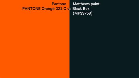 Pantone Orange 021 C Vs Matthews Paint Black Box Mp33758 Side By Side