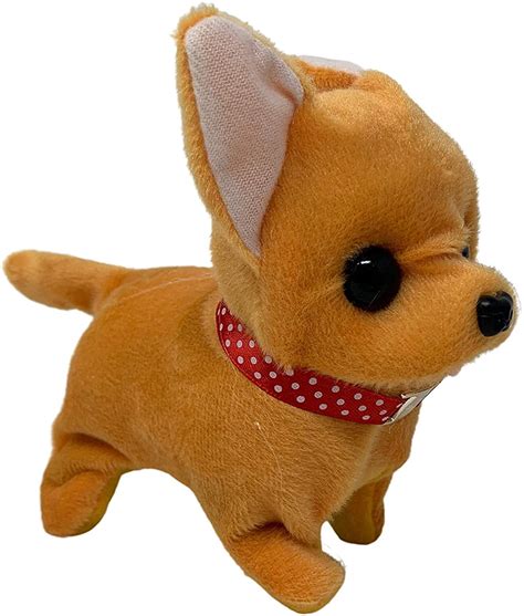 Chihuahua Puppy Dog Walking Moving Sounding Tail Curling Plush Baby