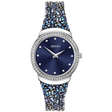 Ladies Seksy Rocks Blue Swarovski Crystal Watch 40040 Watches From Hillier Jewellers Uk