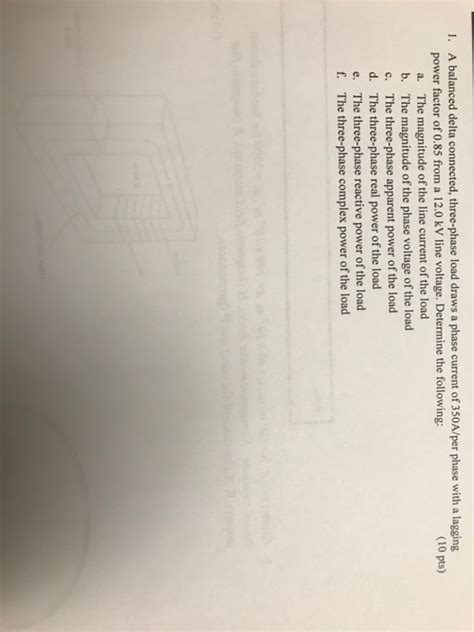 Solved A Balanced Delta Connected Three Phase Load Draws Chegg