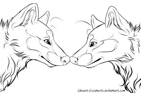 Wolf couple by elskerdegdaniel on deviantart. Wolf Couple free Lineart (MS Paint friendly) by Espherio ...