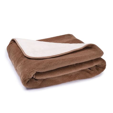 Double Layer Wool Blanket Brown