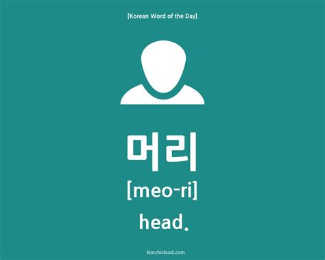 Korean Word of the Day: How to say Head in Korean | Korean words, Korean phrases, Korean language