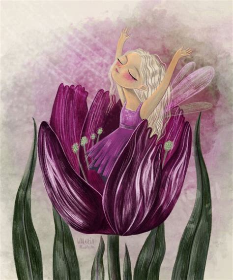 Tulip Fairy Valeria Illustrates Drawings And Illustration Fantasy