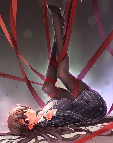 Hintergrundbilder lange Haare Anime Mädchen Brünette rot Beine