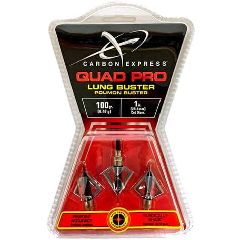 Carbon Express Quad Pro Broadhead Fixed Blade Pack Of 3