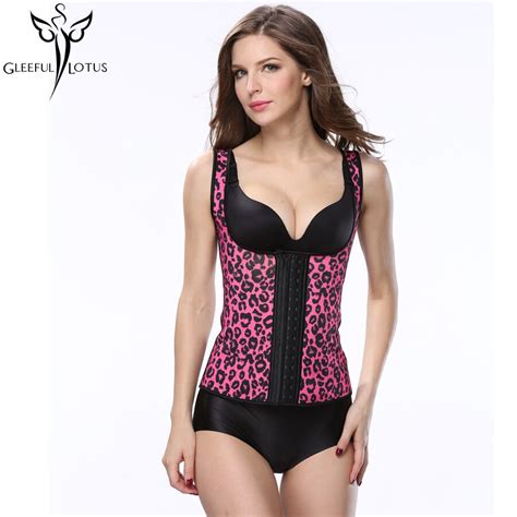 Leopard Latex Waist Cincher Sexy Corsets And Bustiers Slimming Sheath Plus Size Waist Trainer