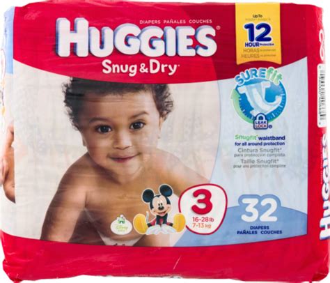 Huggies Snug And Dry Baby Diapers Size 3 16 28 Lbs 36 Count Kroger