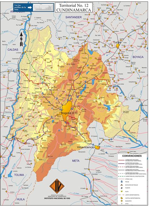 Mapa De Cundinamarca Con Municipios Departamento De Colombia Para Descargar E Imprimir