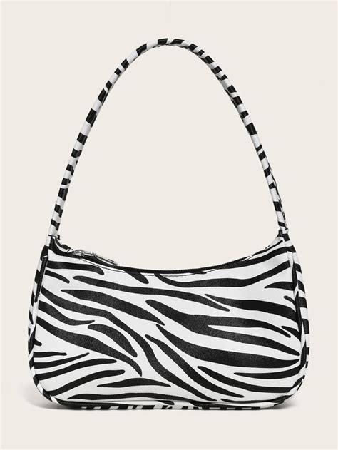 Zebra Print Baguette Bag Shein Usa Baguette Bag Outfit Baguette Bags