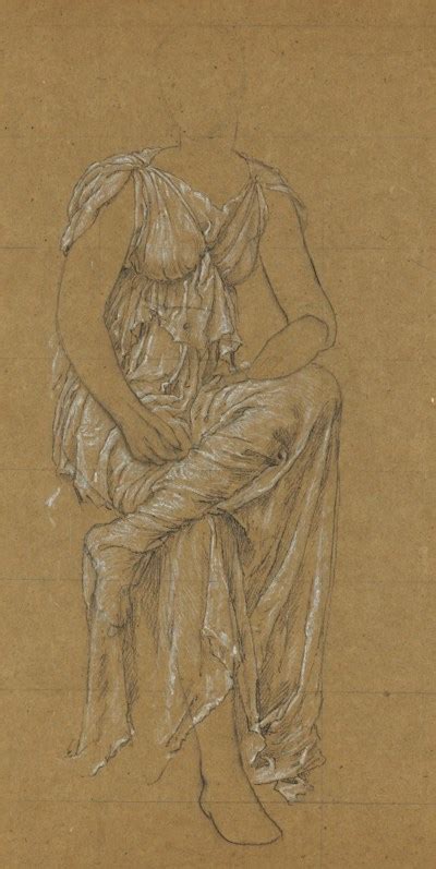 Henry James Holiday 1839 1927 Study Of A Seated Draped Female