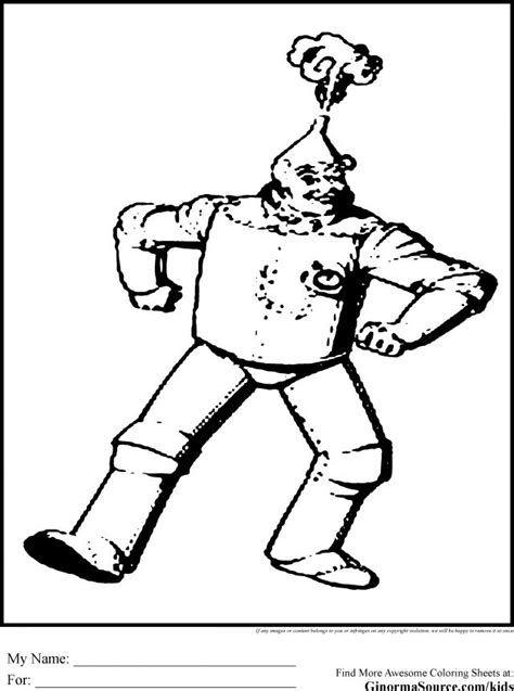 Wizard Of Oz Coloring Pages Tin Man Recipes Pinterest 61489