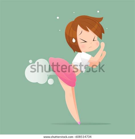 Woman Farting Blank Balloon Out His Stock Vector Royalty Free 608514734
