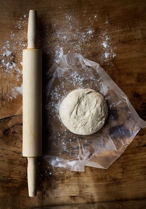 Pizza Dough And A Rolling Pin Stock Image Image Of Cook Rolling