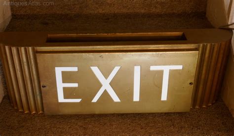 Antiques Atlas Gold Odeon Cinema Exit Sign Electric Light