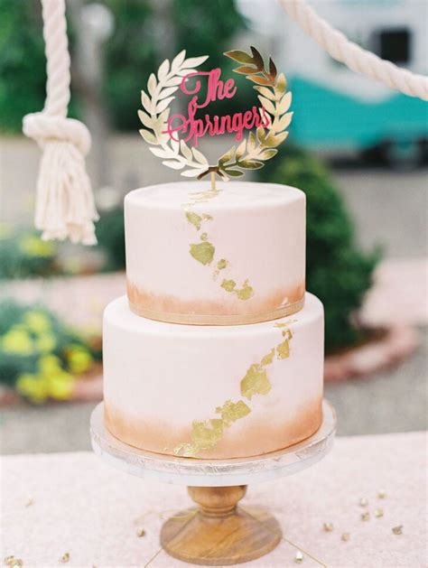White Wedding Cake With Splattered Gold