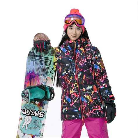 Gsou Snow New Arrival Women Windproof Ski Jacket Colorful Mountain
