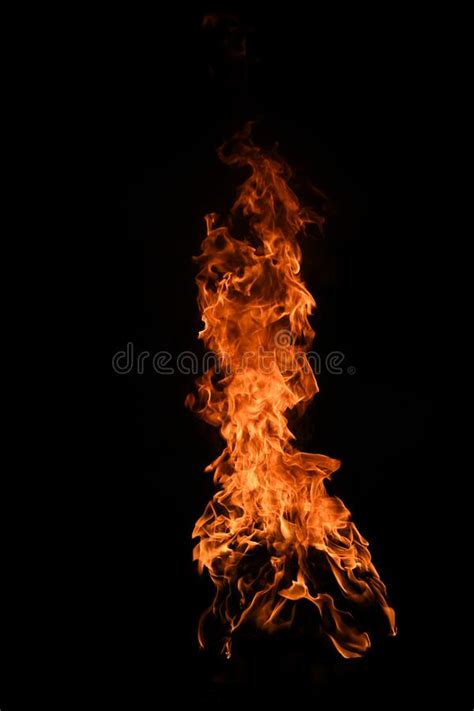 Fire Flames On Black Background Fire Burn Flame Isolated Abstract