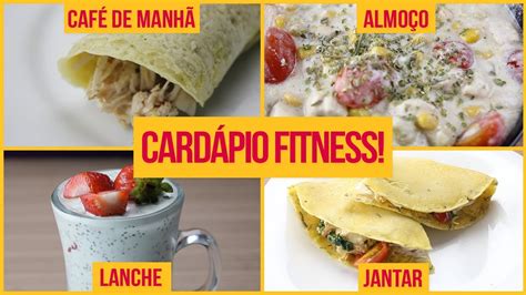 CardÁpio Fitness Completo Café Da Manhã Almoço Lanche Da Tarde E