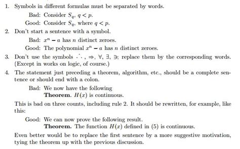 Here are some observations about the writing of although you will run across (all too many) mathematicians who write ungrammatical sentences like suppose f is an onto map, dont you do it! Mathematical Writing: A Great Style Guideline | Technical ...
