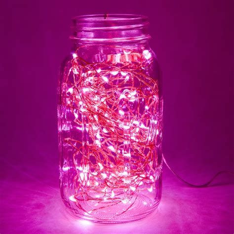 33 Foot Plug In Led Fairy Lights 100 Pink Micro Led Lights On Copper