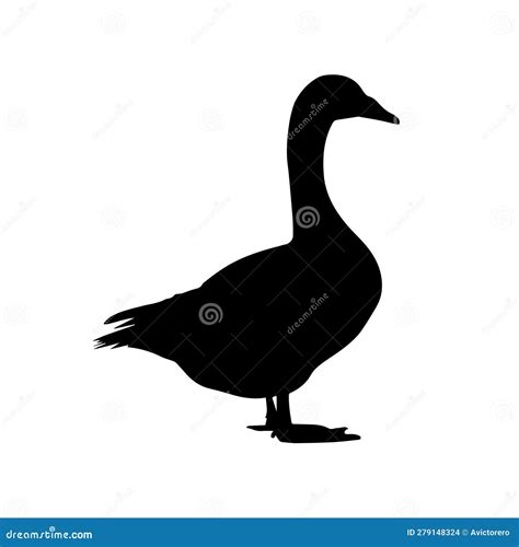Goose Silhouette Isolated On White Background Stock Vector