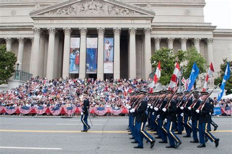 Soldiers March During The National Memorial Day Parade In Washington D