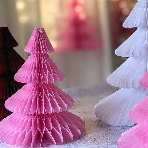 Pink Honeycomb Paper Christmas Tree By The Danes