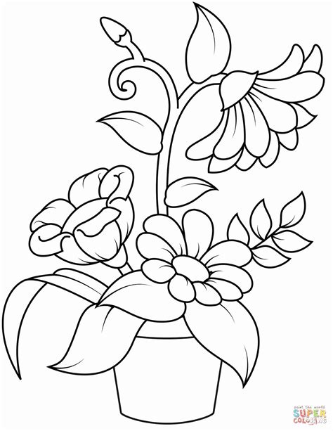 The article includes the most popular flowers found across the world with some ask your child to fill colors in this black and white flower. Free Printable Coloring Pages Flowers Awesome Flowerpot Coloring Page in 2020 | Flower coloring ...