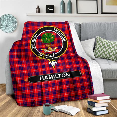 Hamilton Crest Tartan Blanket Tartan Home Decor Scottish Clan