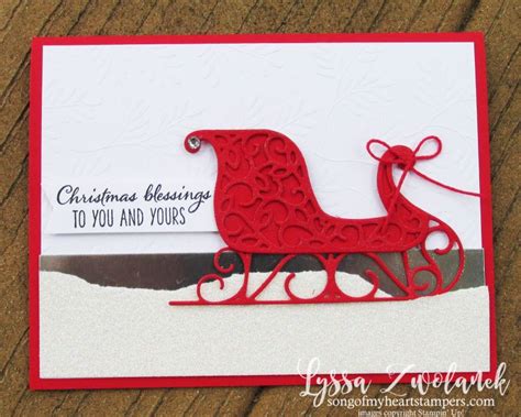 Santas Sleigh Framelits Stampin Up Diy Christmas Holiday Card Sleigh