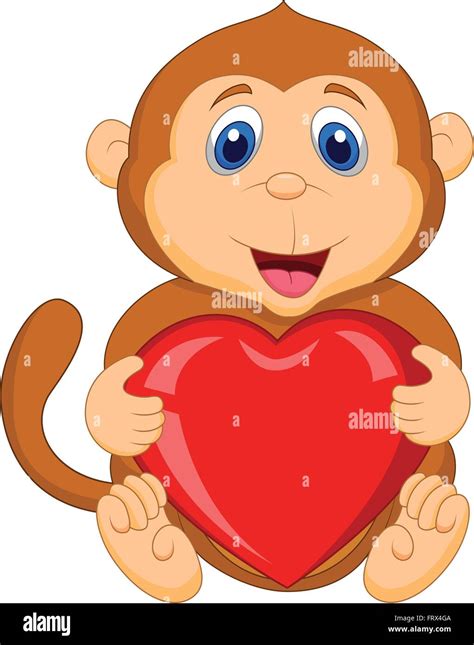 Monkey Holding Heart Cut Out Stock Images And Pictures Alamy
