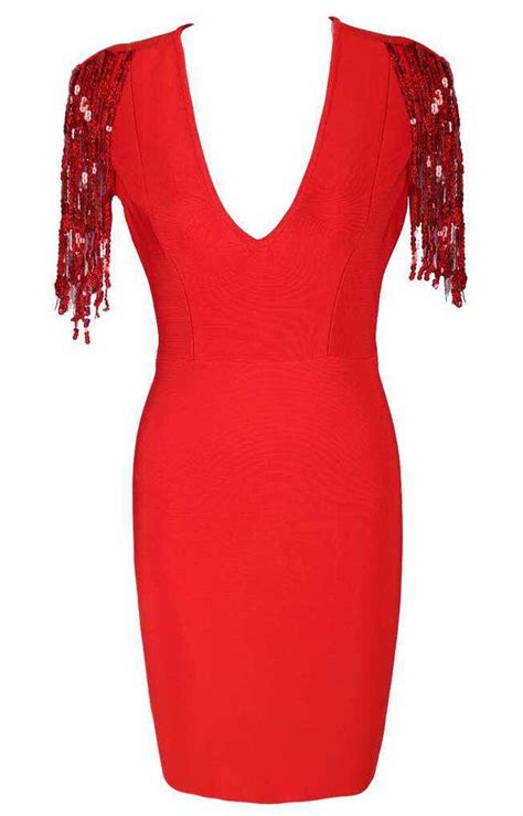 Sequin Tassel Dress Red Dresses Party Dress Red Sequin Dress
