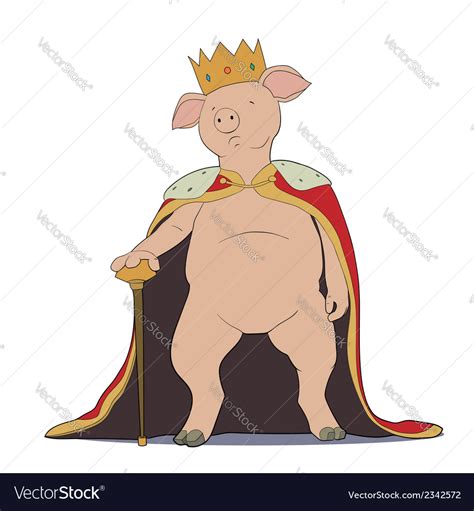 Pig King Royalty Free Vector Image Vectorstock
