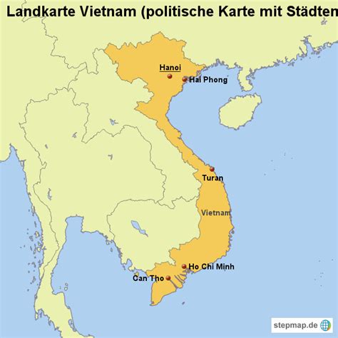 Vietnam is one of the remaining socialist states. Landkarte Vietnam (politische Karte mit Städten) von ...
