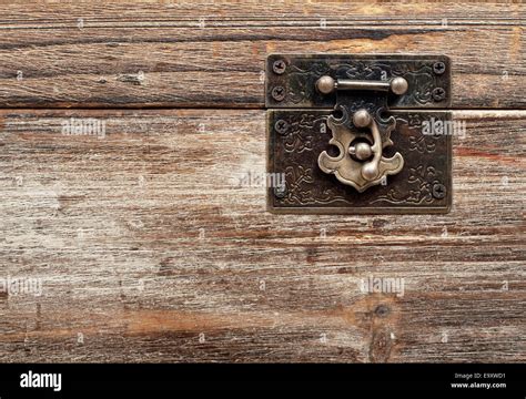 Old Wooden Chest With Lock Stock Photo Alamy