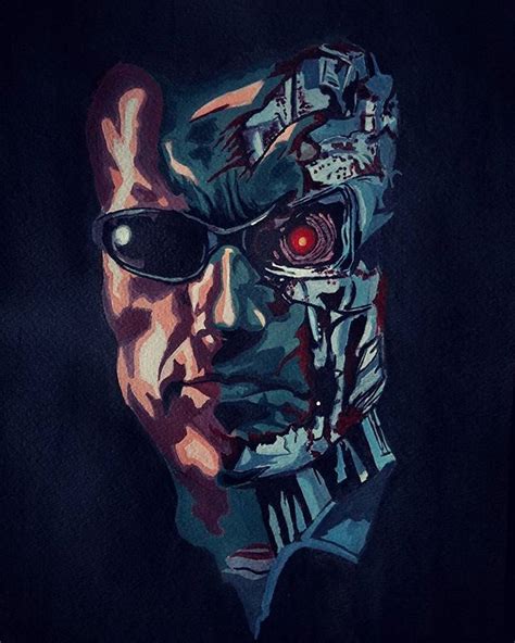 My Very First Acrylic Painting 🎨 Terminator Art Acrylicpainting