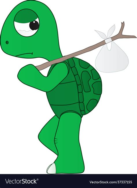 Cartoon A Sad Turtle Royalty Free Vector Image