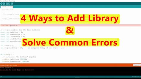 4 Ways To Add Library In Arduino And Solve Common Errors Youtube