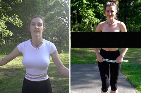 model flashes boobs in extreme braless workout video daily star