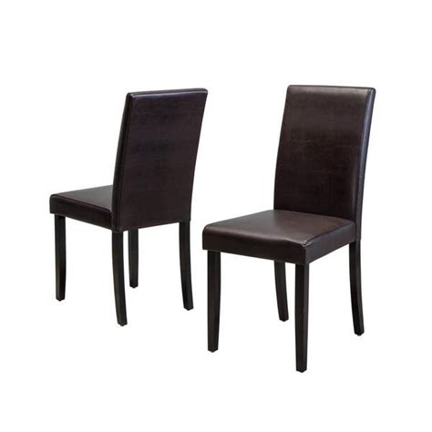 Noble House Ryan Brown Bonded Leather Dining Chair Set Of 2 5399