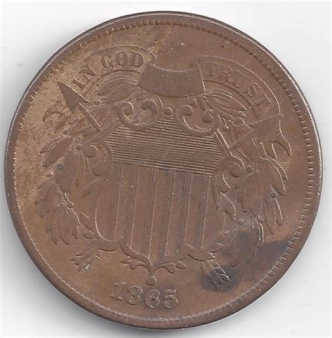 Coin Of Two Cent Piece 1865 From United States Of America Id 33126