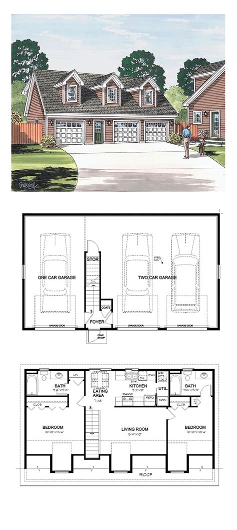 Two storey laneway house bedrooms: Traditional Style 3 Car Garage Apartment Plan Number 30032 ...